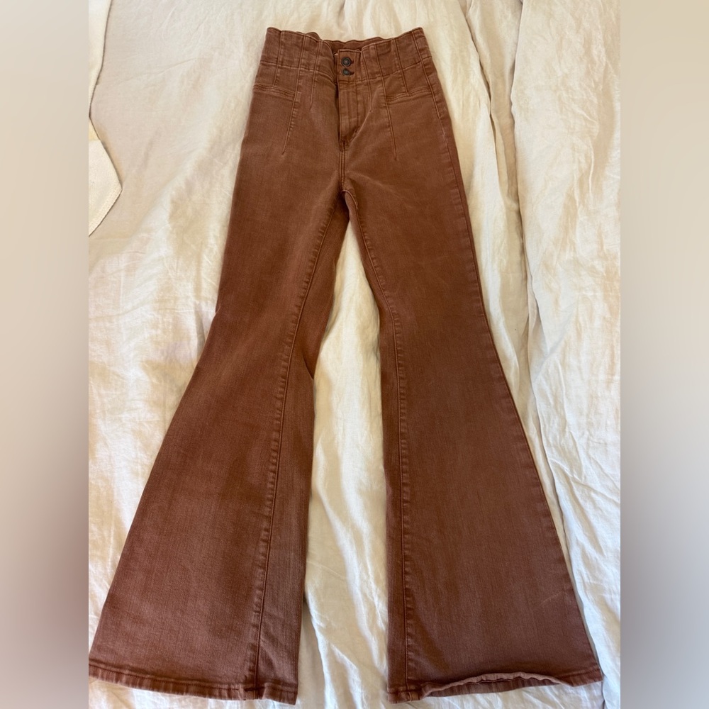 Free People Terracotta Flare Jeans
